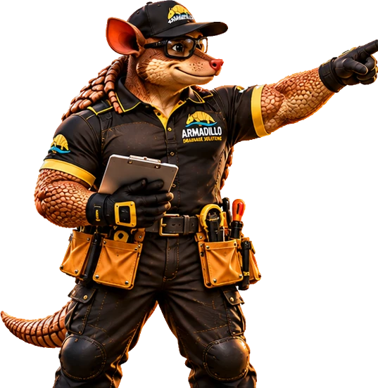 Armadillo crew member pointing to the inspection form