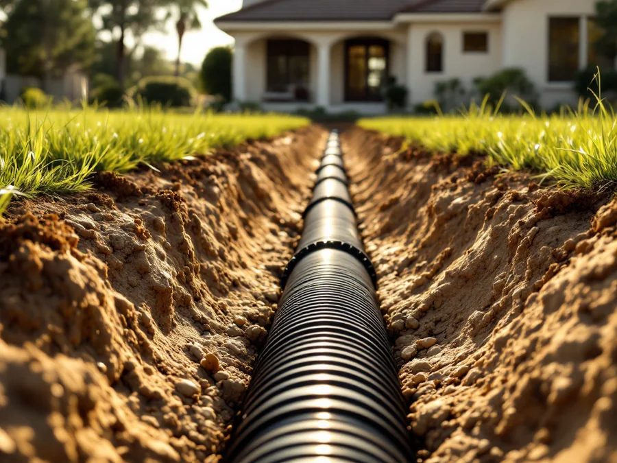 French drain installation